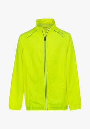 Lichte jas in fel neon geel, met een ritsopening, een opstaande kraag en elastische mouwen voor een snug fit.