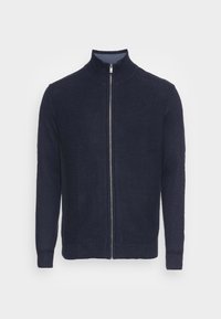 BASIC STRUCTURE ZIP JACKET - Strickjacke - navy melange
