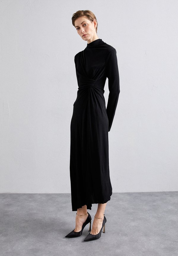 HIGH NECK DRAPED DRESS - Jersey dress