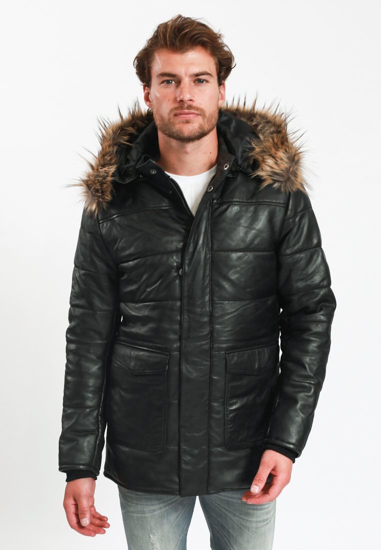 Lee Cooper Leren jas zwart