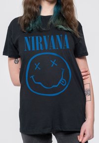 Paradiso Clothing NIRVANA BLUE GRUNGE SMILE - Print T-shirt - black
