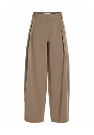 VILA, TROUSERS VIMAYA MID-WAIST - Pantalon classique - brown