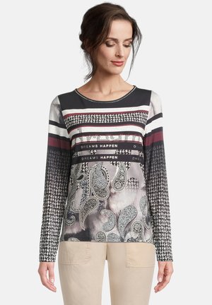 MIT AUFDRUCK - Long sleeved top - black/darkred