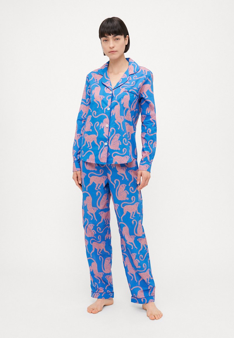 Demegimi Pigiama Donna Invernale Pigiama Comodo ed Elegante con Bottoni Scollo a V Set da Pigiama con Pantaloni Lunghi