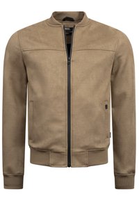 Imitert skinnjakke - beige