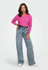 ONLY ONLCAMILLA V NECK - Pulóver - strawberry moon detail:melange