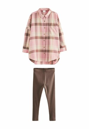 CHECK SET - Leggings - Byxor - pink
