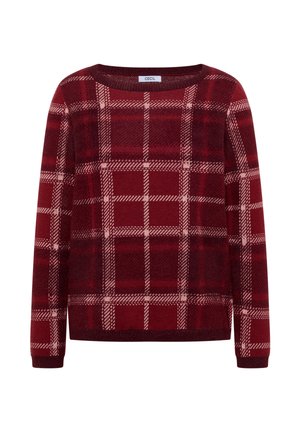 Cecil, LANGARM PULLOVER MIT KAROMUSTER - Trui - red wine