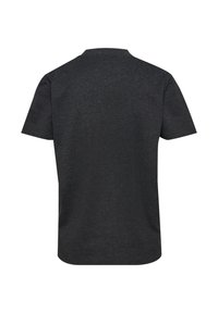 Mørkegrå kortærmet t-shirt med rund halsudskæring. Fremstillet af et blødt, struktureret stof og har et enkelt, ensfarvet design.