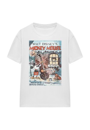 Disney, MICKEY MOUSE VINTAGE POSTER CHRISTMAS GOOD DEED - Print T-shirt - white