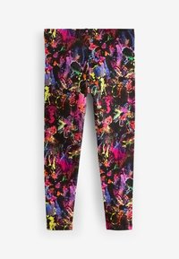 Next ANIMAL PRINT - Leggings - Byxor - black pink green flower splat