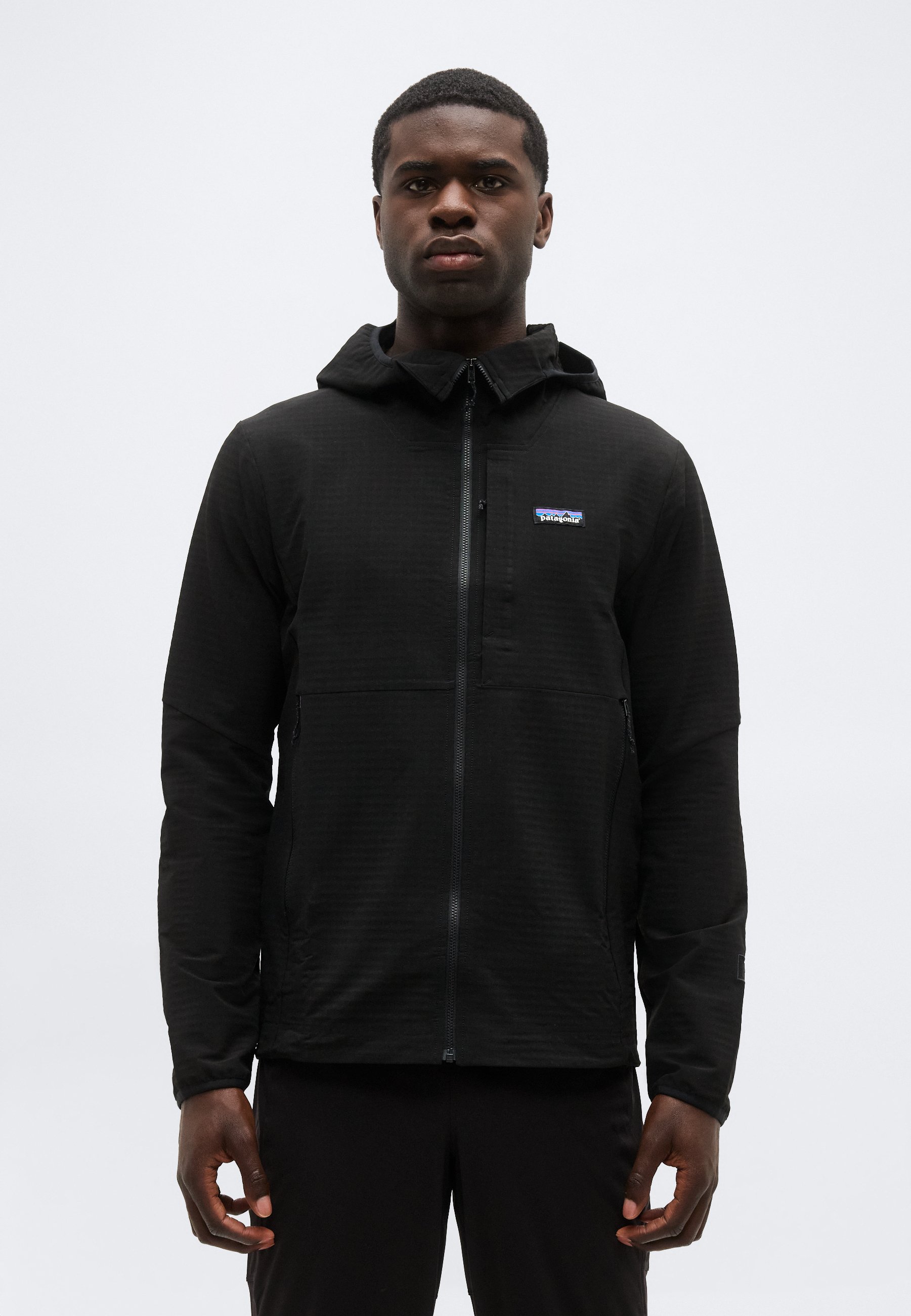 Patagonia R1 TECHFACE HOODY - Fleece jacket - black - Zalando.ie