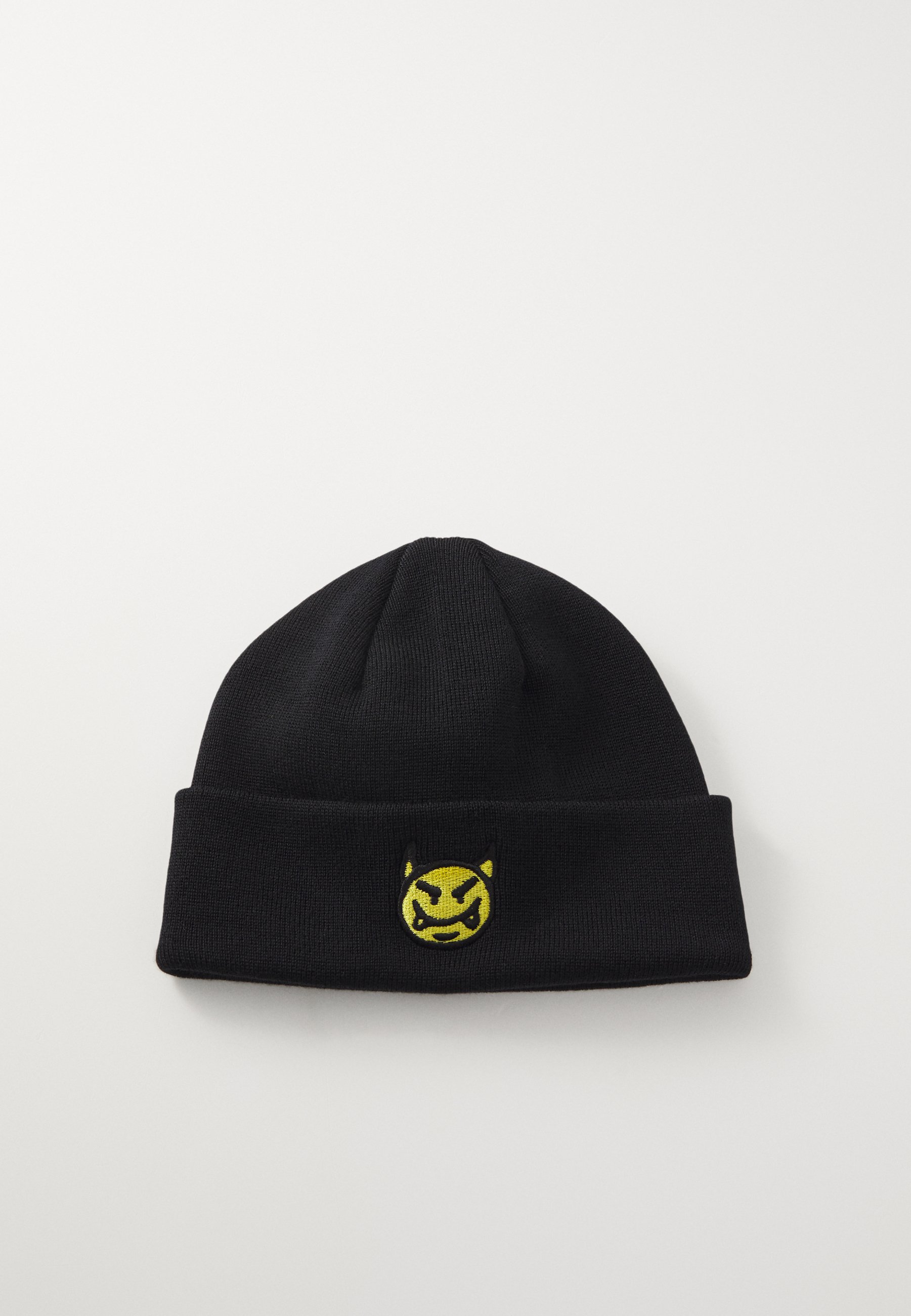 Koesnbre Embroidered Smile Beanie - Stretchable Knit Winter Hat For Men & Women, Black, One Size