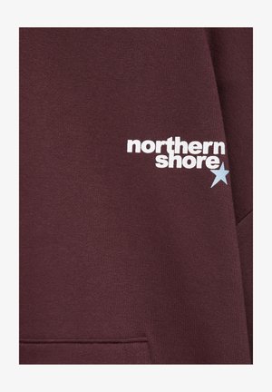 PULL&BEAR, GRAPHIC PRINT - HOODIE - Felpa con cappuccio - maroon