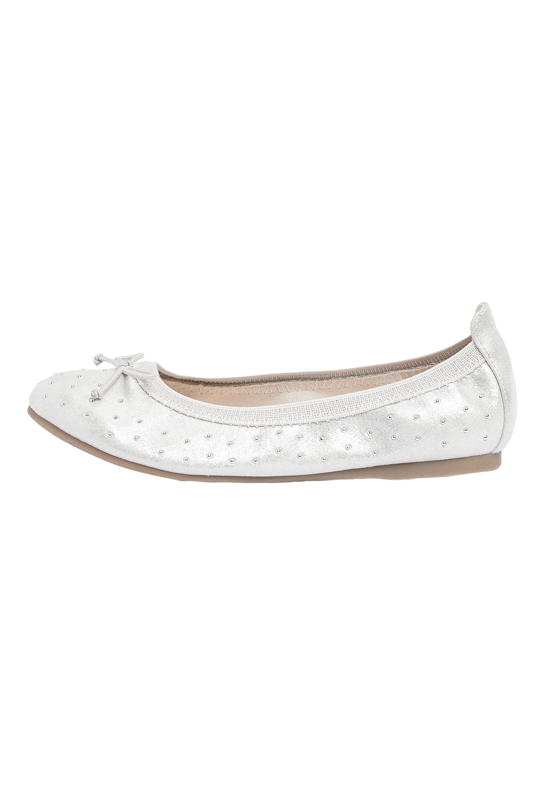 next silver ballet pumps