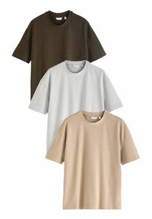 HEAVYWEIGHT 3 PACK - Pamata T-krekls - khaki stone grey