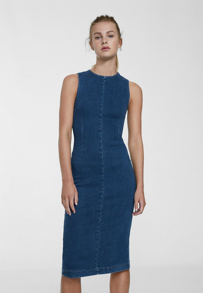 Stradivarius SLIM MIDI Jeanskleid royal blue/royal Zalando.de