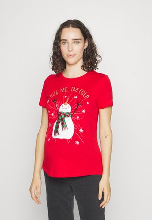 ONLY MATERNITY OLMYRSA CHRISTMAS  - T-shirts med print - urban red
