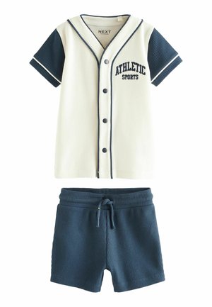 Next SET - REGULAR FIT - Kratke hlače - navy blue white baseball