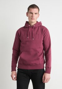 GANT EMBOSSED - Jersey con capucha - wine red