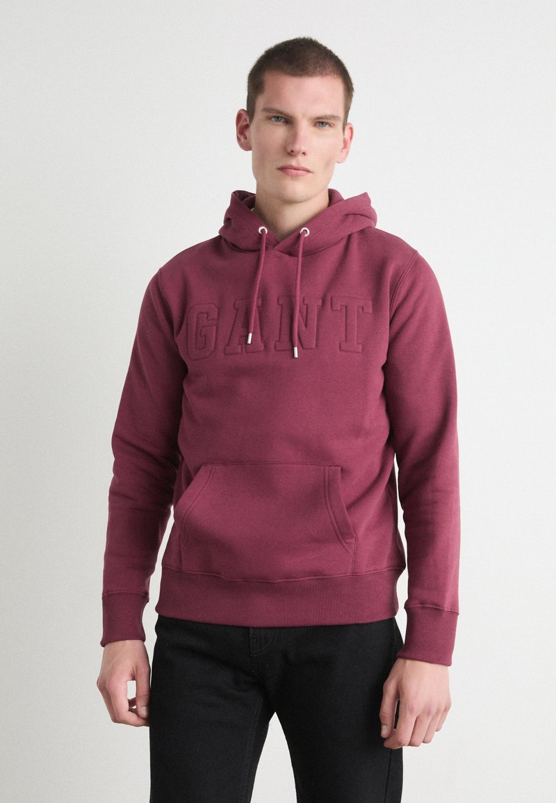 GANT EMBOSSED - Jersey con capucha - wine red