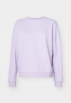 Lila pullover sweatshirt met lange mouwen, ronde hals, geribde manchetten en zoom, gemaakt van een zachte katoenmix.