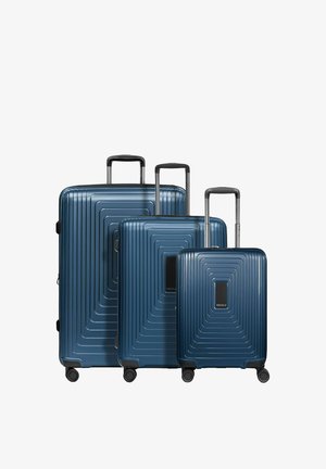 Redolz, ESSENTIALS 14 4 ROLLEN KOFFERSET 3-TEILIG MIT DEHNFALTE SET UNISEX - Trolley - dark blue metallic