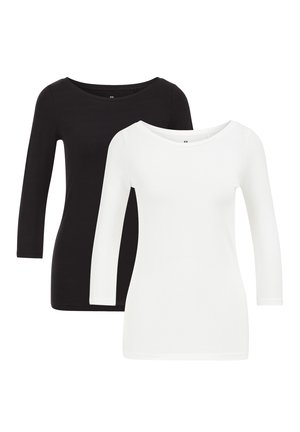 2 PACK - Top s dlhým rukávom - white black
