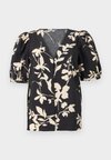 V-neck - Μπλούζα - black/sandshell
