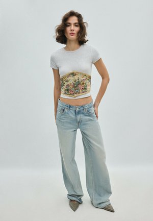 Stradivarius, PRINTED CORSET BELT - Ceinture taille haute - stone