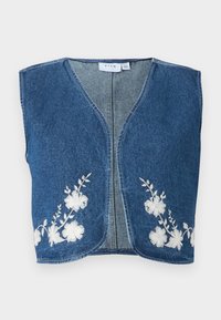 VIWOODY VEST - Waistcoat - medium blue denim