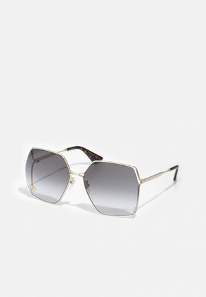 Gucci GG FORK OVERSIZED SQUARE METAL SUNGLASSES - Okulary przeciwsłoneczne - gold-coloured/grey