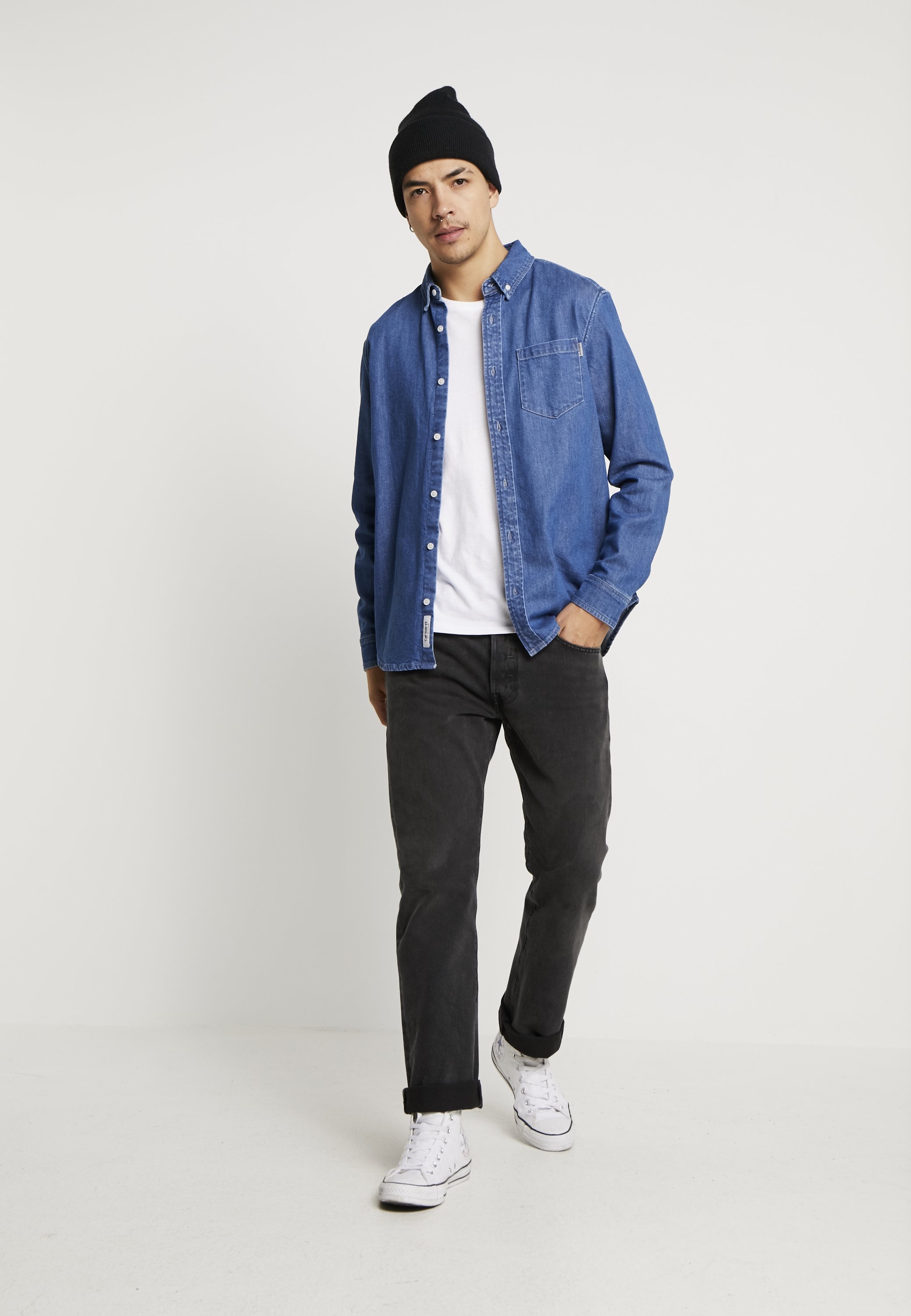 Carhartt WIP CIVIL JANESVILLE Skjorte blue stone washed Carhartt WIP CIVIL JANESVILLE - Skjorte - blue stone washed