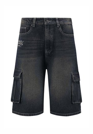 Ed Hardy SKULL DAGGER THRU SNAKE RELAXED - Denim shorts - indigo