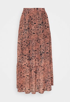 KAFINOLIA SKIRT - A-line skirt - black/coral