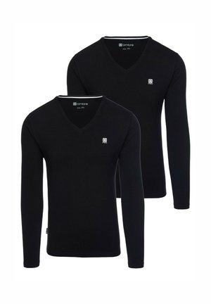 SET OF TWO V-NECK - Pitkähihainen paita - black