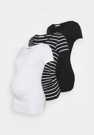 3 PACK - T-shirts med print - black /white/multi-coloured