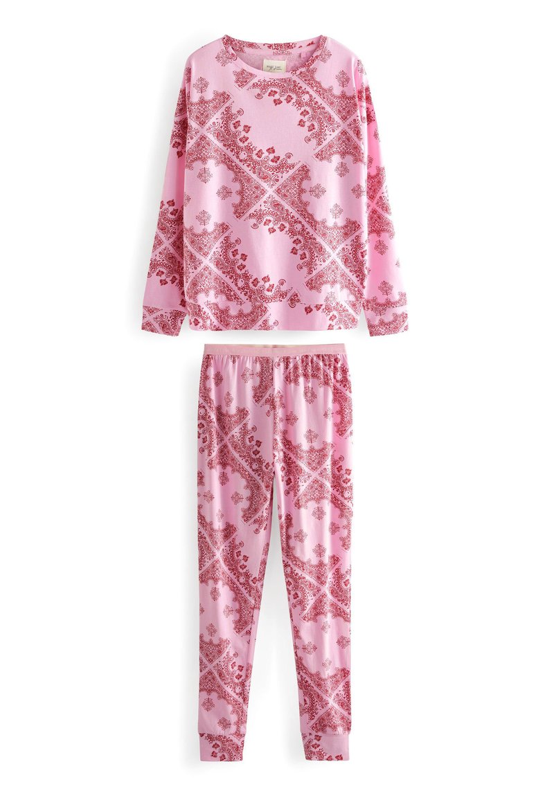 Next COTTON LONG SLEEVE PYJAMAS Pijama pink bandana print/rosa
