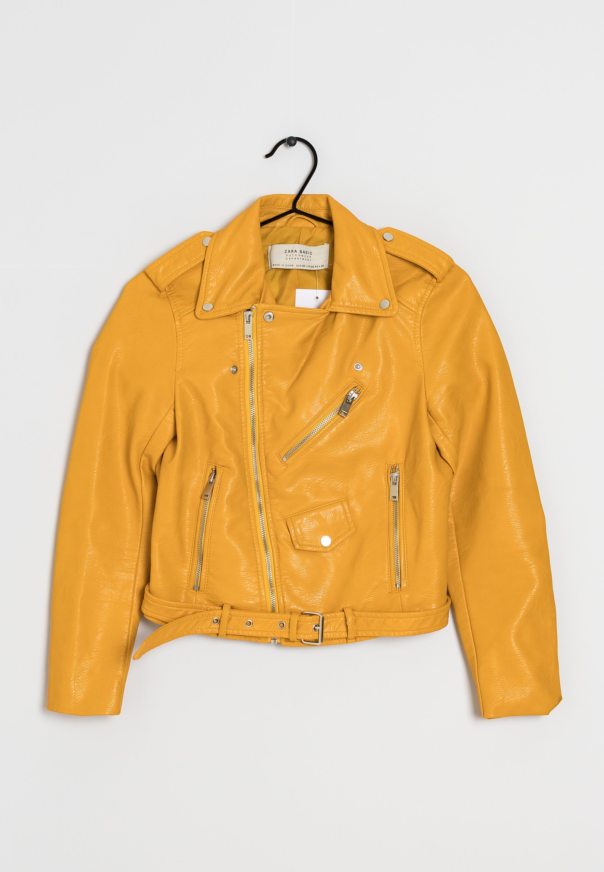 Yellow Leather Jacket Zara