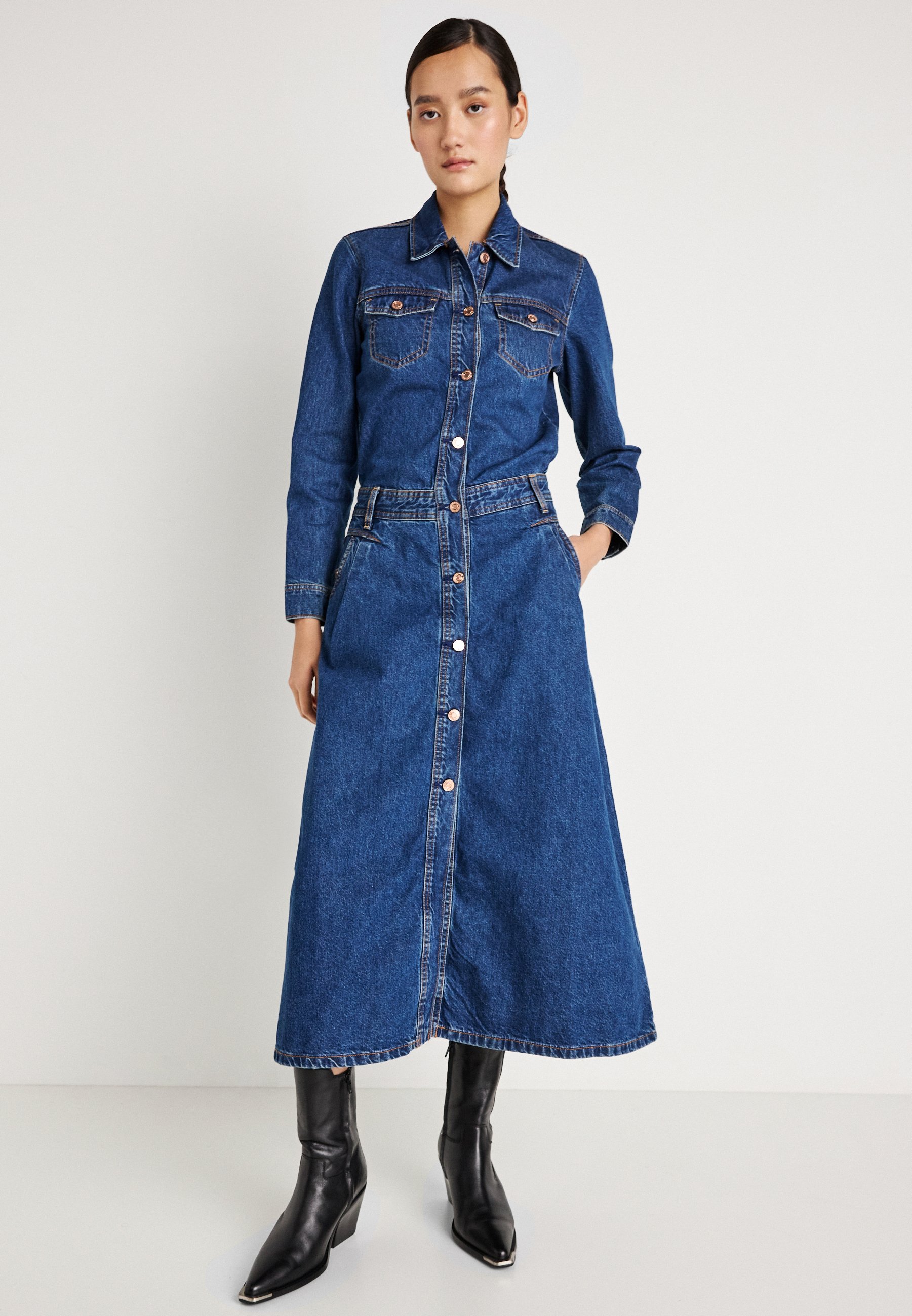 Abito Lungo Donna Pepe Jeans Edith - Girocollo, Manica Lunga, Colore Space Dye, Realizzato Con Materiali Riciclati - 5