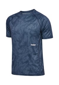 Hummel PULSE WORKOUT - T-shirt med print - blue mirage dress blue