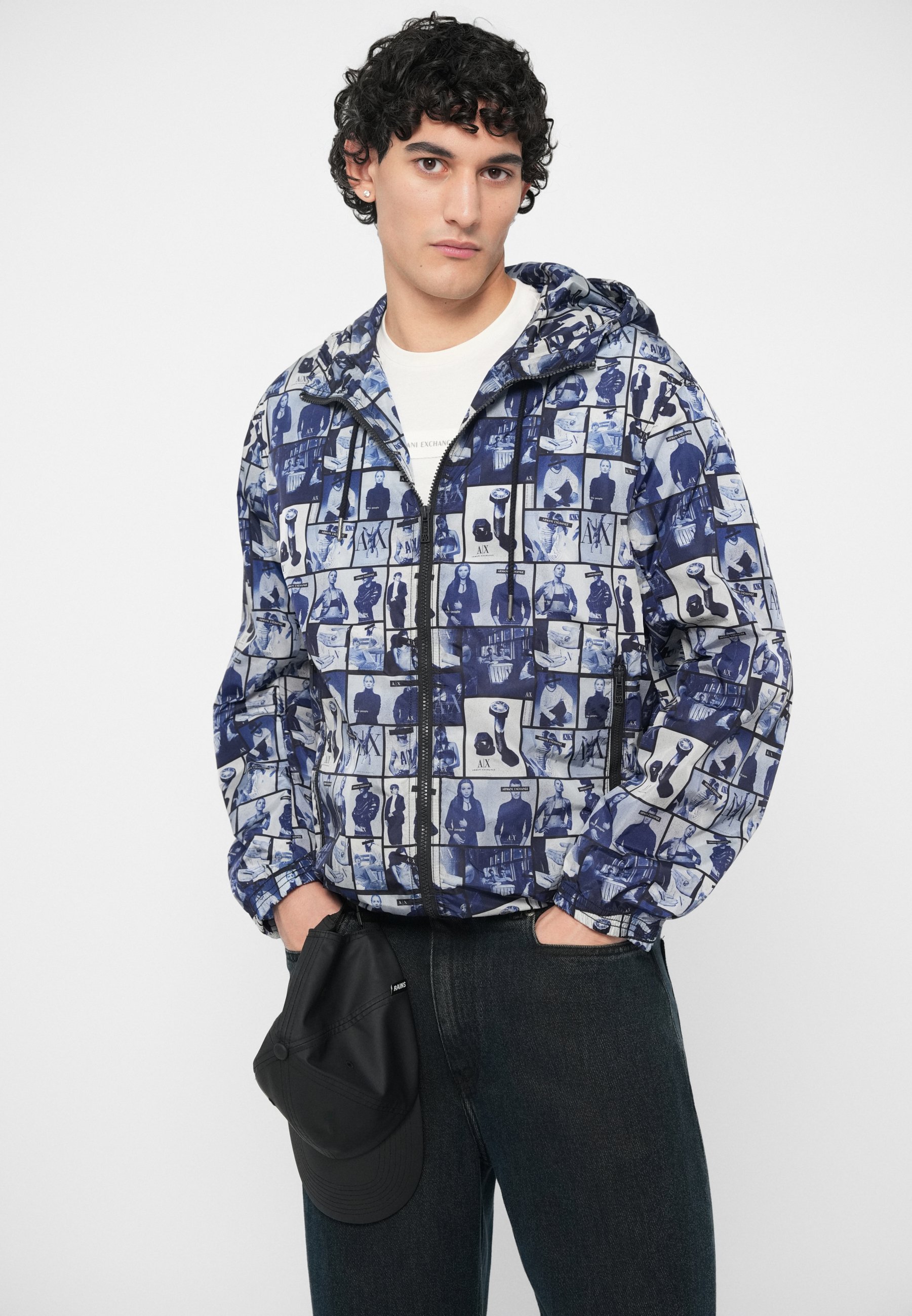 Armani Exchange ARCHIVE PRINT JACKET - Summer jacket - blue - Zalando