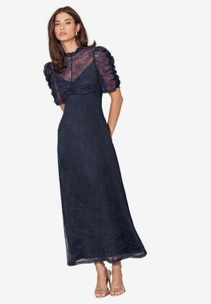 Lipsy, PETITE FIT - LACE PUFF SLEEVE FIT AND FLARE MIDI DRESS - Ballkleid - navy