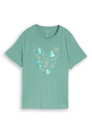 TOM TAILOR, T-SHIRT BASIC CREW NECK PRINT - T-shirt print - bleeched green