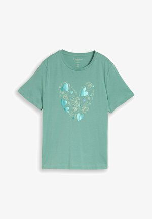 TOM TAILOR, T-SHIRT BASIC CREW NECK PRINT - T-shirt print - bleeched green