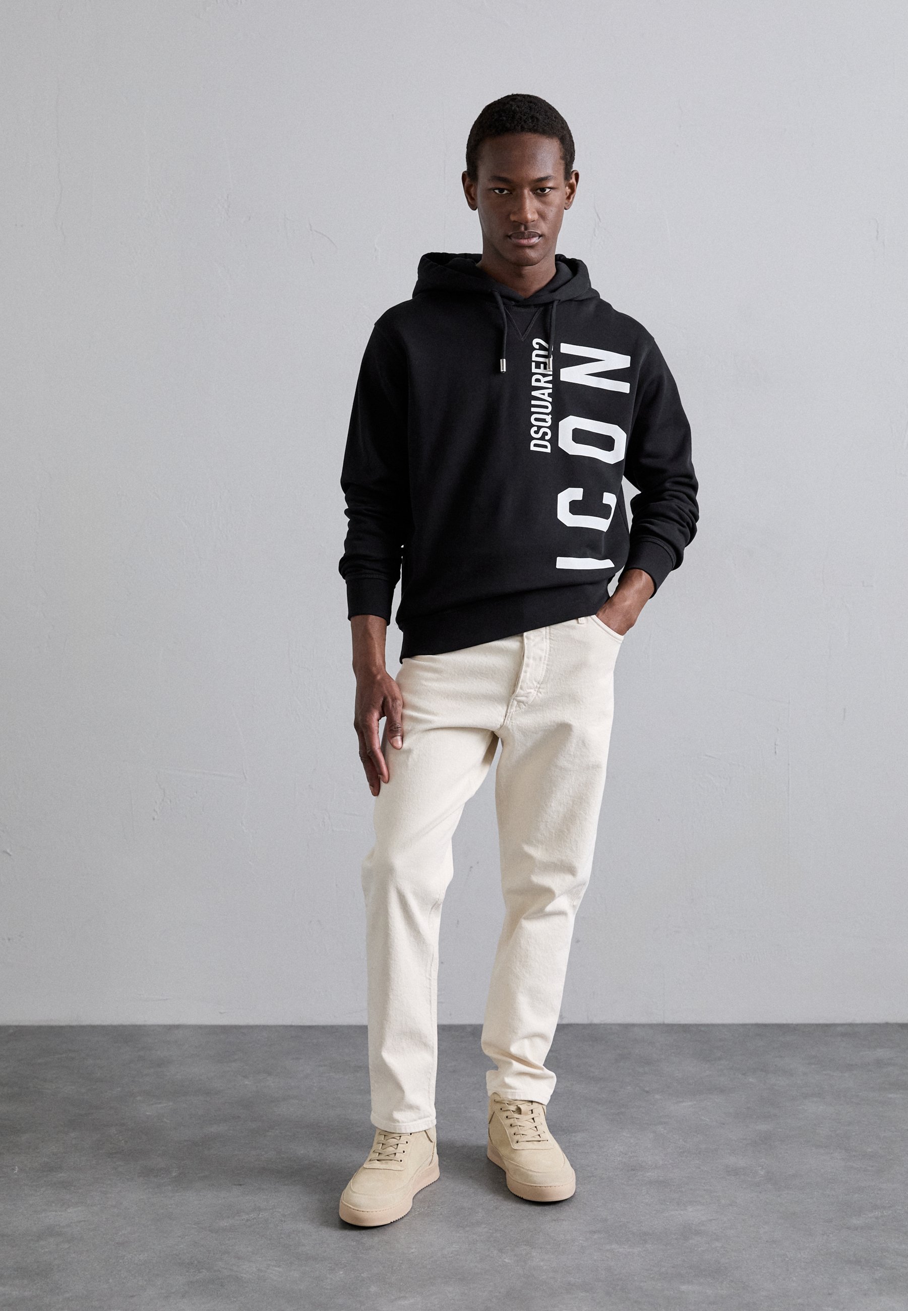 パーカー・フーディ DSQUARED2 ICON ICON SPLASH FIT - Hoodie Dsquared2 - Icon cotton hoodie black - The Corner