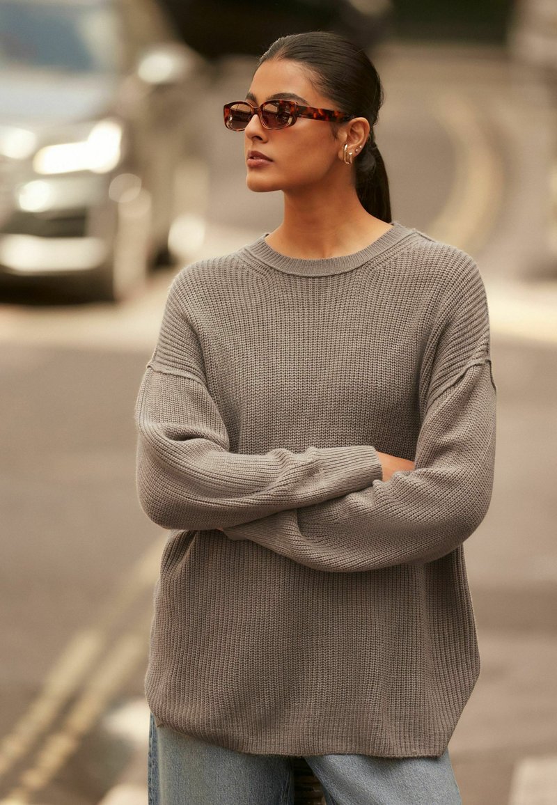 Next COSY LONGLINE - Pulover - mole brown