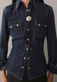 Mango Blúzka so zapínaním na gombíky - dark blue