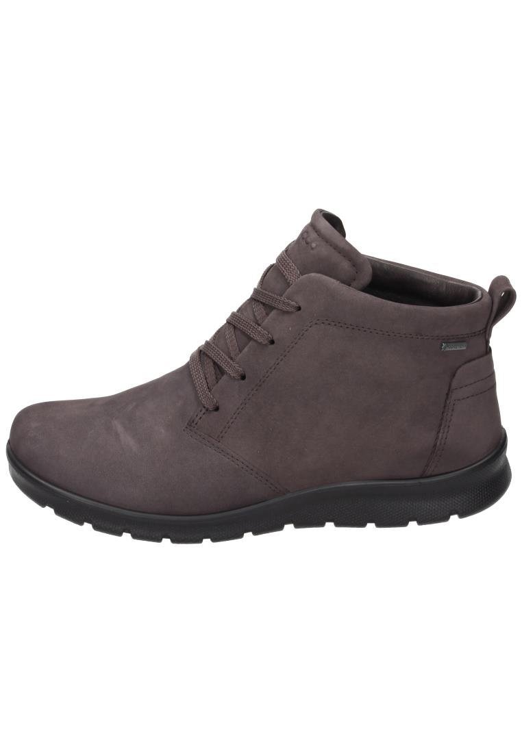 Botas de tobillo de ante marrón con superficie texturizada, punta redonda y diseño con cordones. Cuentan con una suela de goma negra y un collar acolchado para mayor comodidad.