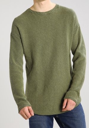 Stickad tröja - khaki